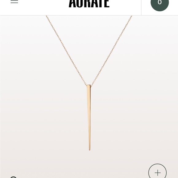 Aurate obelisk necklace 14k gold - Picture 2 of 5